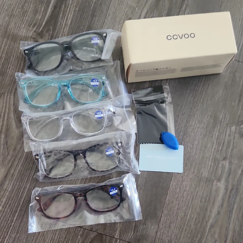 Reading Glasses for Women/Men, Eyeglasses, Blue Light Readers +5.0 - 5 Pack - Picture 6 of 6